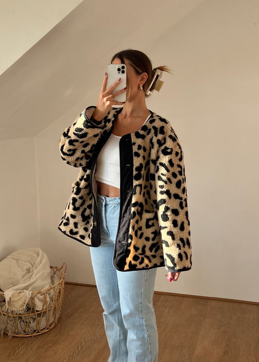 OVERSIZE LEO TEDDY JACKE - versch. Farben