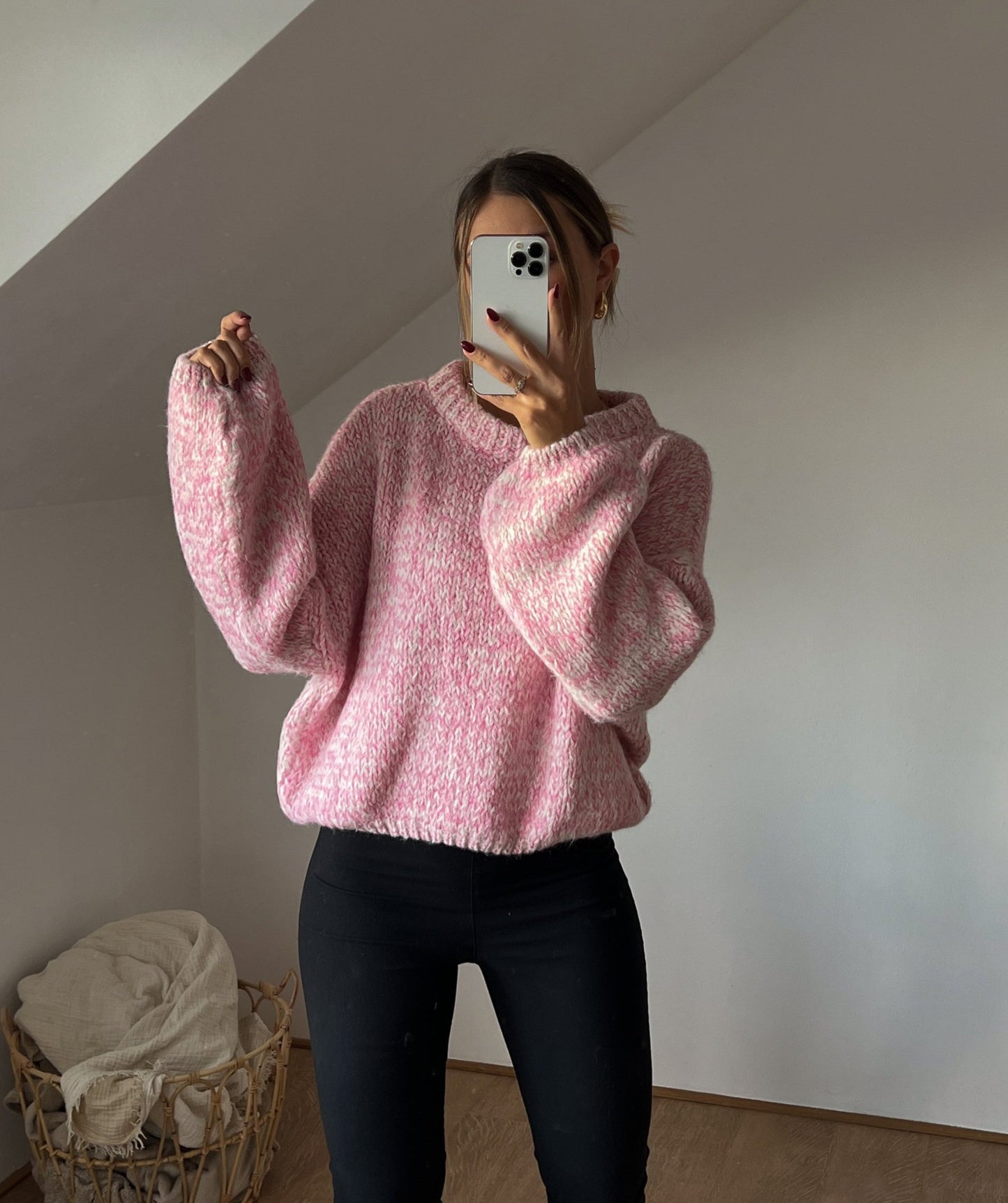 OVERSIZE STRICKPULLOVER MULTI DONA - rosa