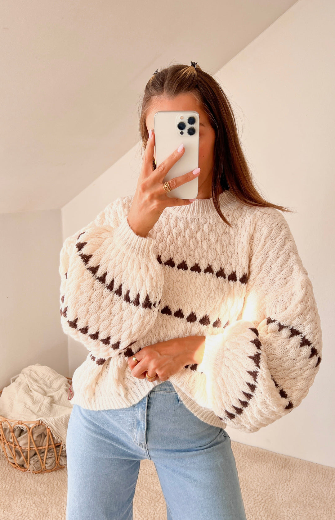 OVERSIZE CHUNKY STRICKPULLOVER - versch. Farben