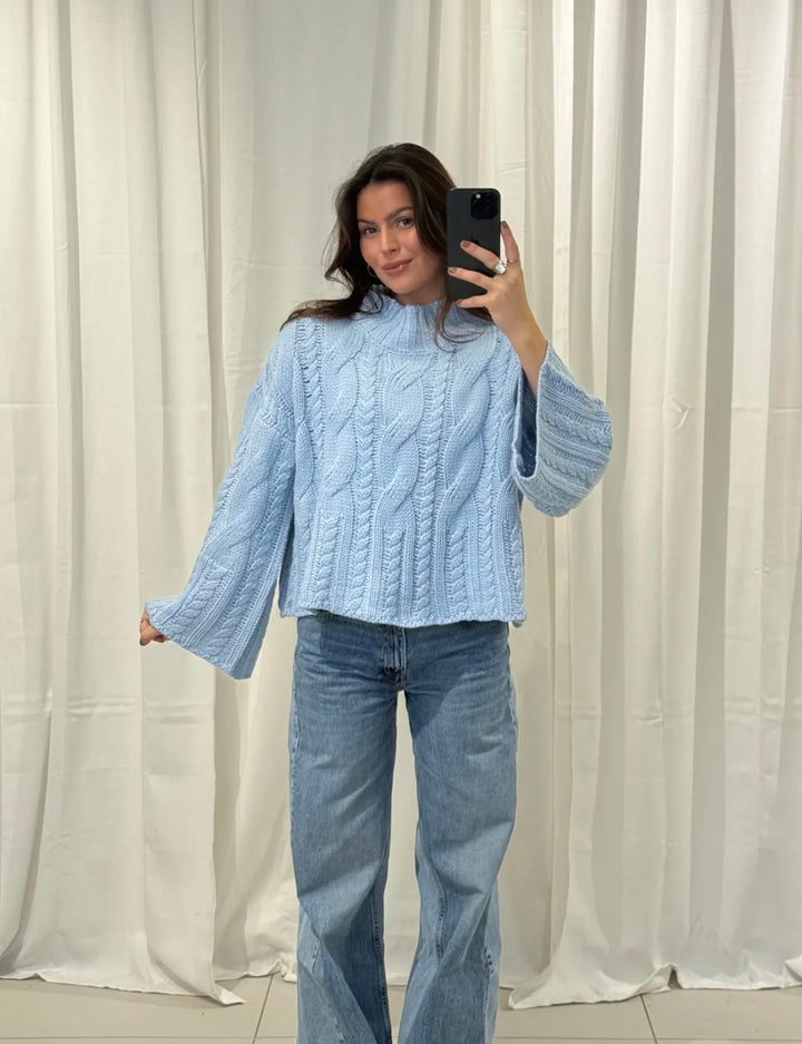 OVERSIZE ZOPFMUSTER STRICKPULLOVER - versch. Farben