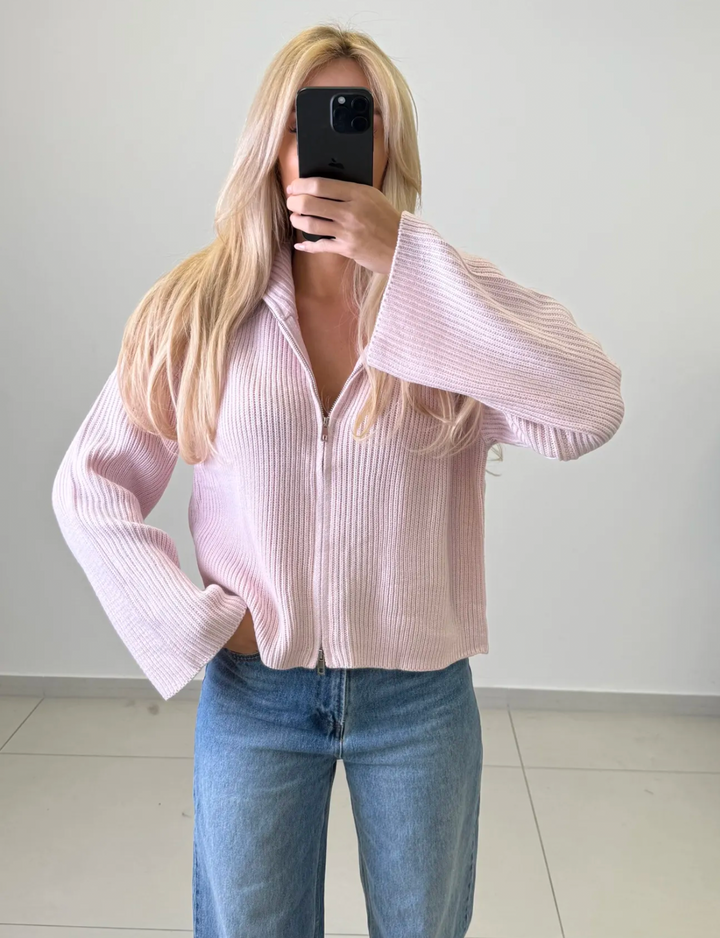 STRICKJACKE mit Reißverschluss - versch. Farben