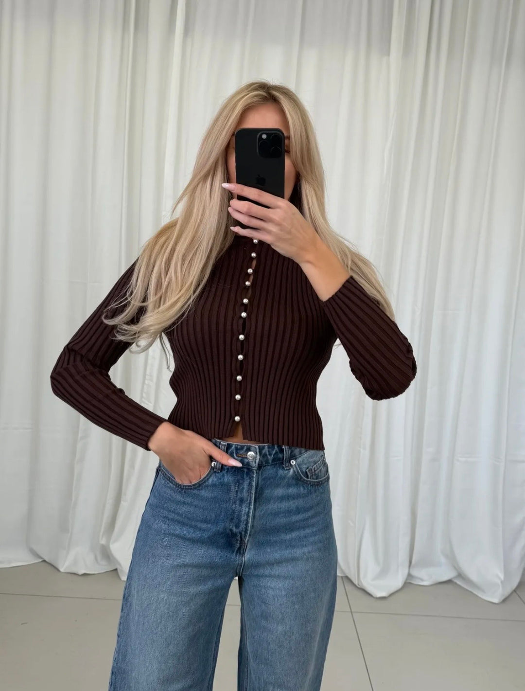 LEICHTER STRICKPULLOVER mit Perlen - versch. Farben