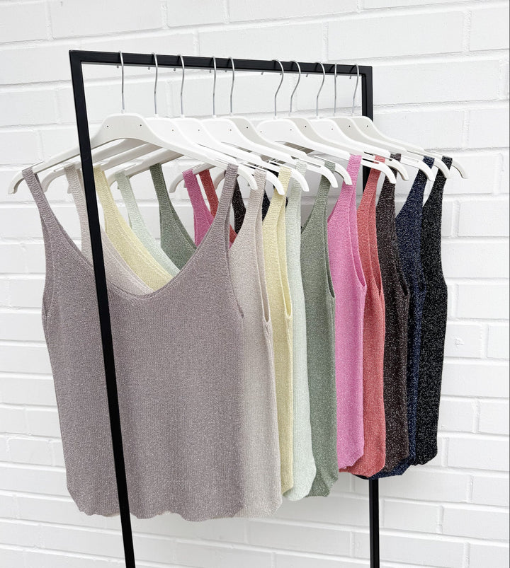 GLITZER SOMMER TOP - versch. Farben