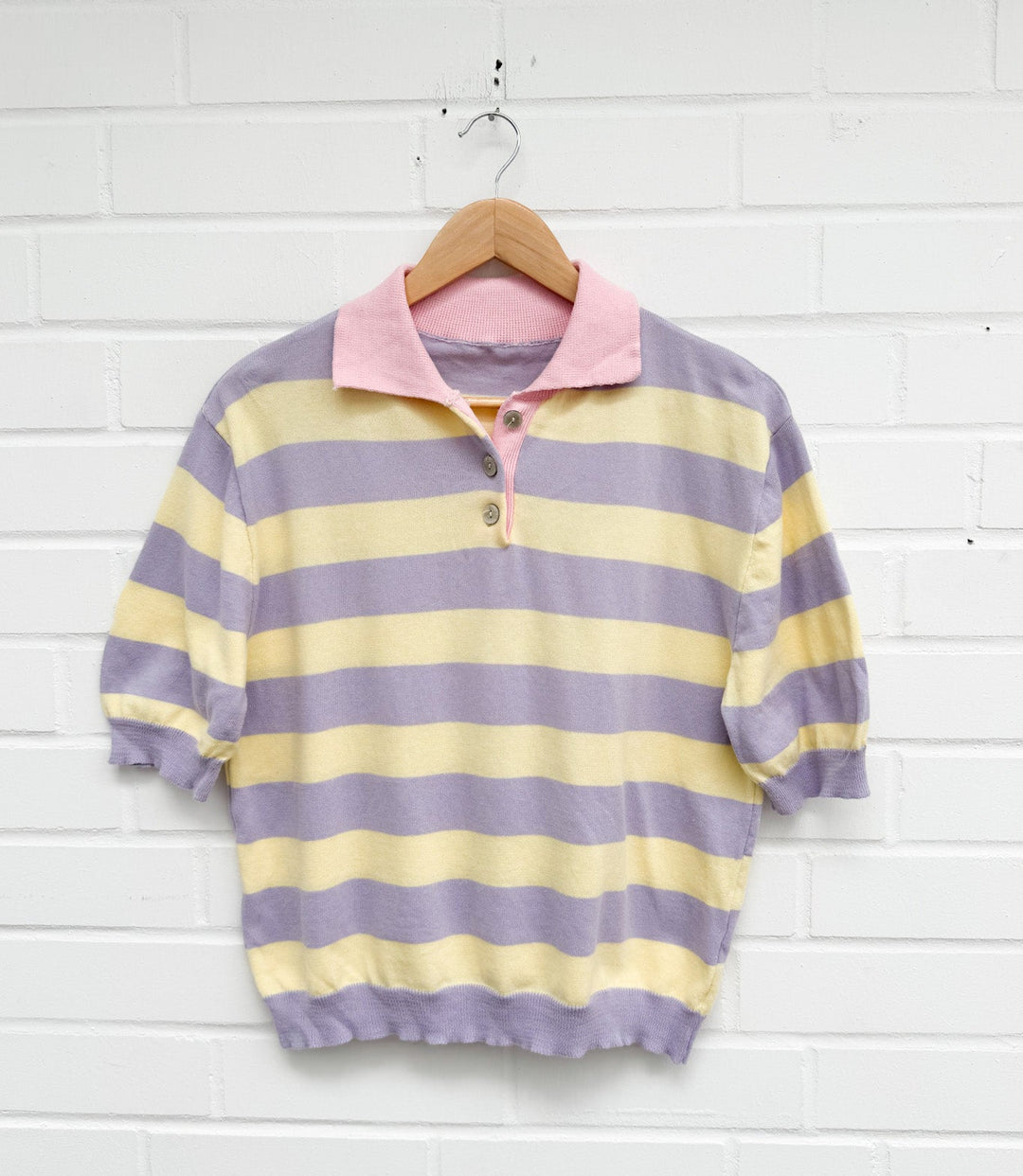 KURZARM STREIFEN SHIRT mit Kragen - Versch. Farben