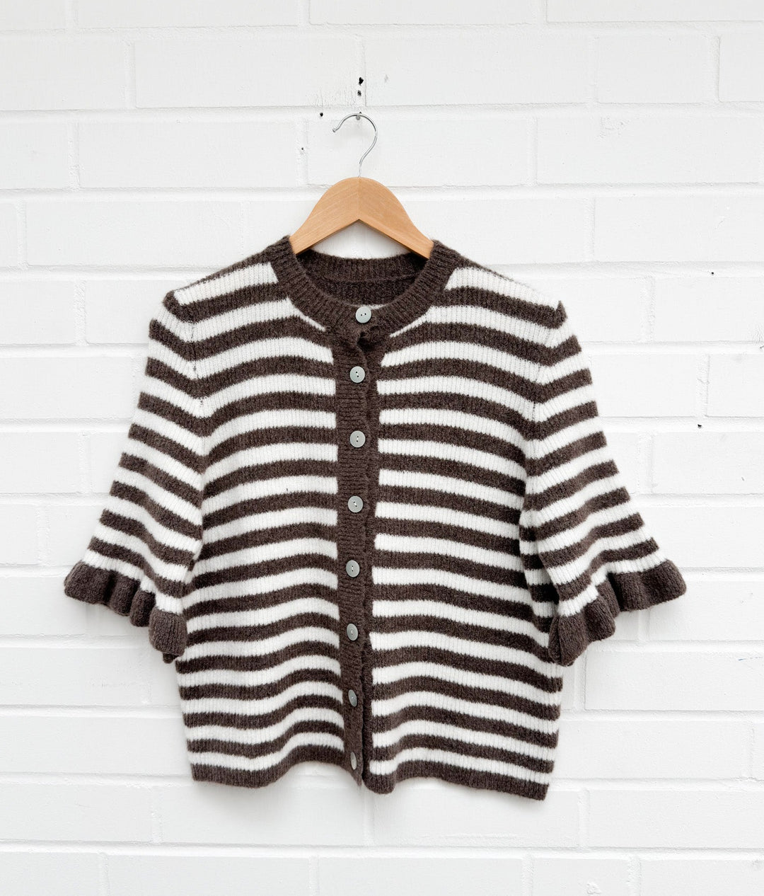 KURZARM STREIFEN STRICKJACKE LIZ - versch. Farben