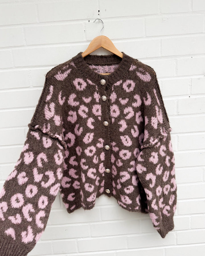 LEO STRICKJACKE MAIRA - rosa braun