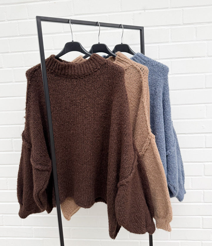 OVERSIZE STRICKPULLOVER MID MAIRA - versch. Farben