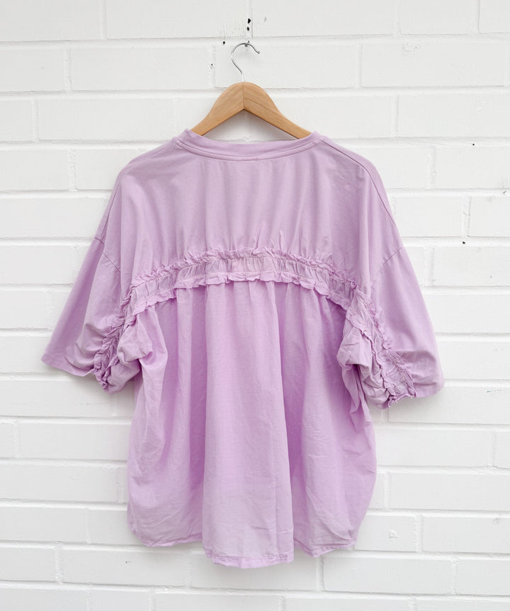 OVERSIZE RÜSCHEN T-SHIRT - versch. Farben