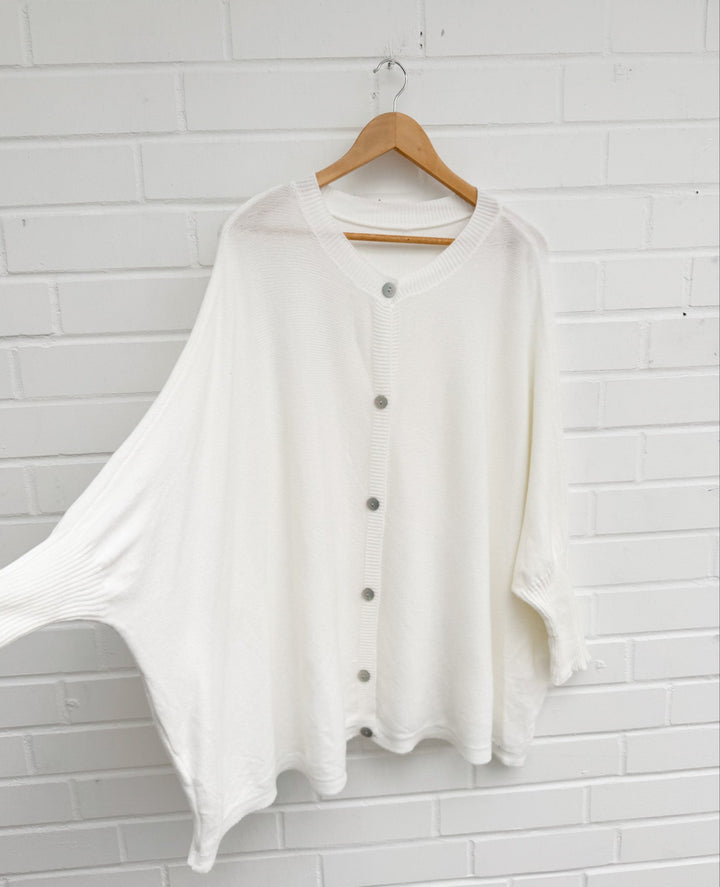 BASIC OVERSIZE STRICKJACKE mit Knöpfen - versch. Farben