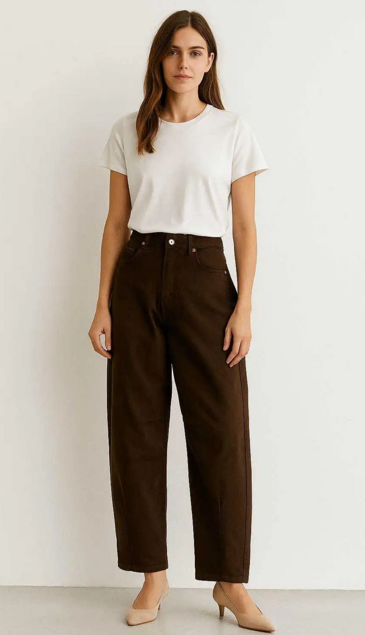 BROWN BALLON JEANS - braun