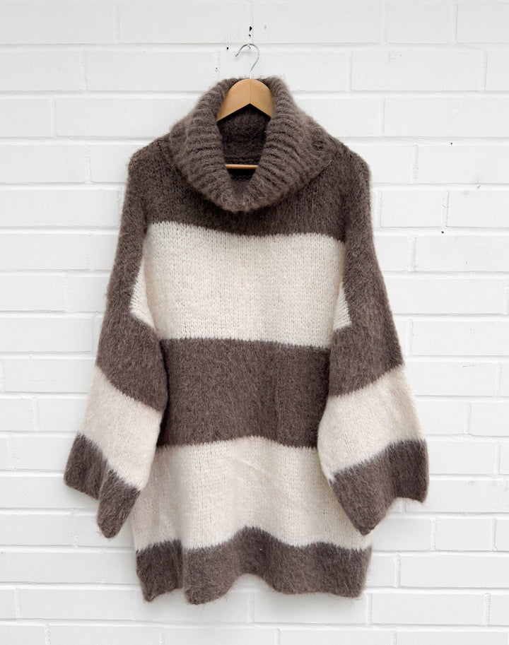 LONGPULLOVER COZY MIT STREIFEN - versch. Farben