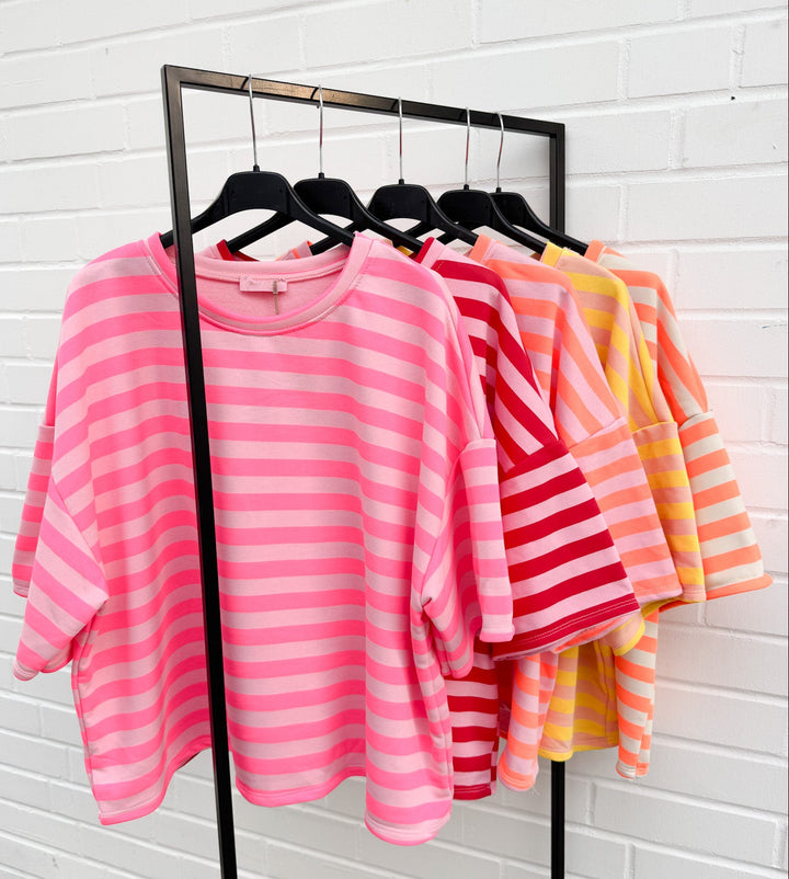 OVERSIZE STREIFEN T-SHIRT MAGDA - versch. Farben