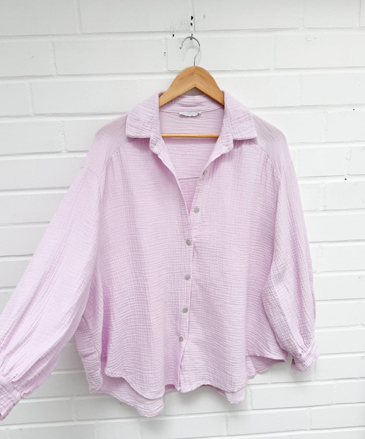 OVERSIZE MUSSELIN BLUSE - versch. Farben