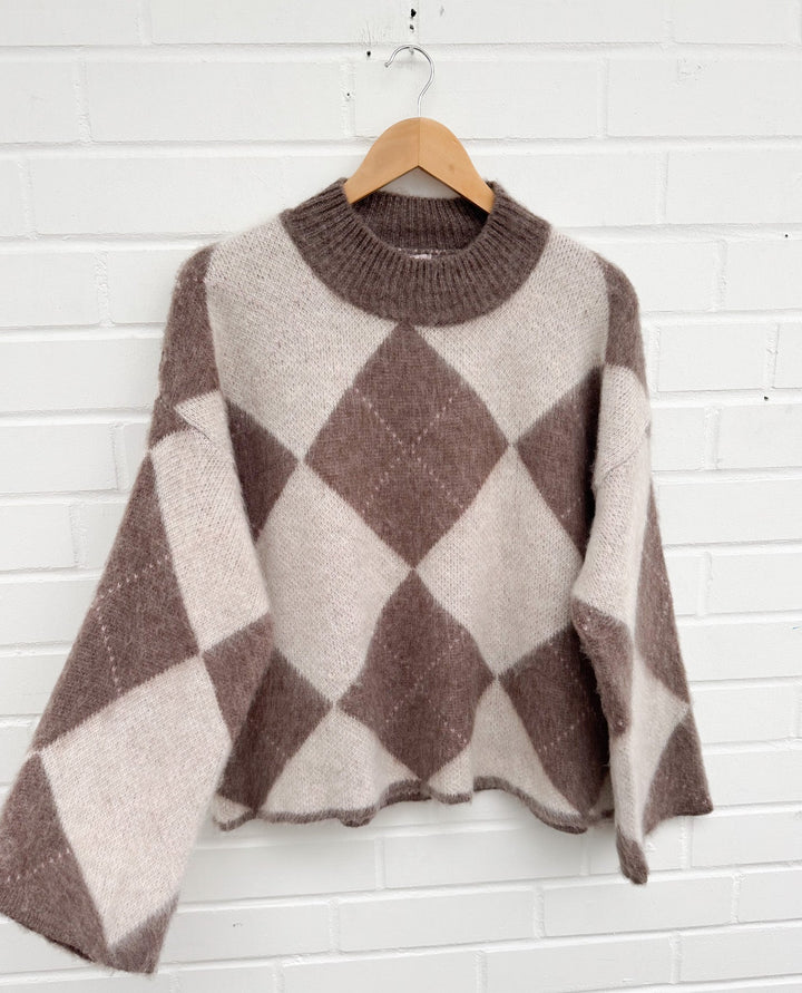 STRICKPULLOVER KARO - versch. Farben