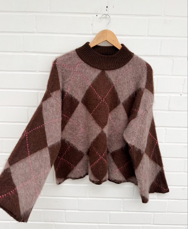 STRICKPULLOVER KARO - versch. Farben