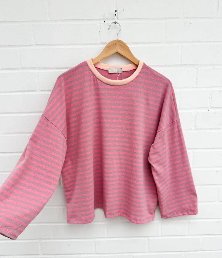 DÜNNES STREIFEN OVERSIZE SHIRT MONA - versch. Farben