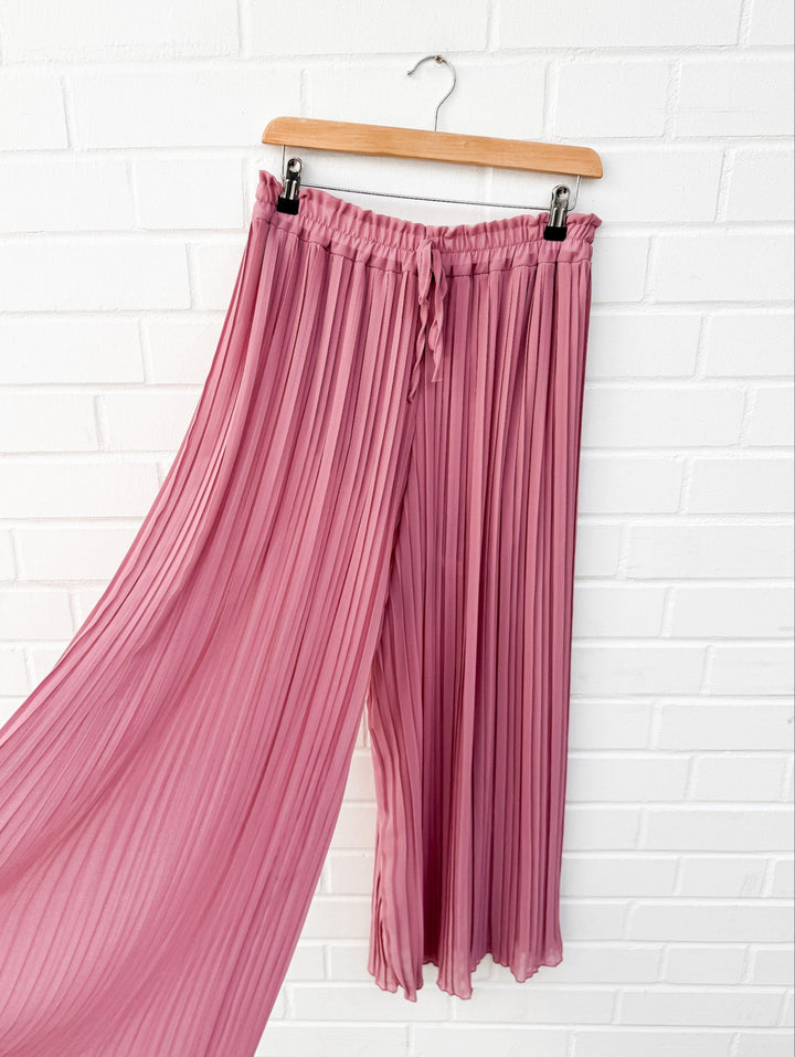 LANGE PLISSEE HOSE - versch. Farben