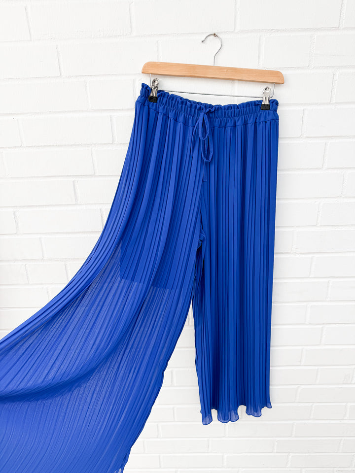 LANGE PLISSEE HOSE - versch. Farben