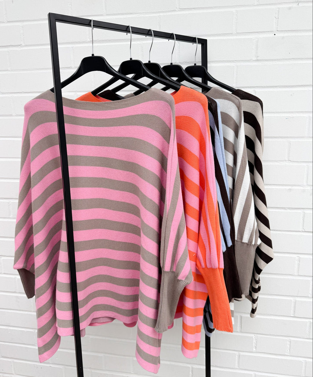 STREIFEN OVERSIZE BASIC STRICKPULLOVER - versch. Farben