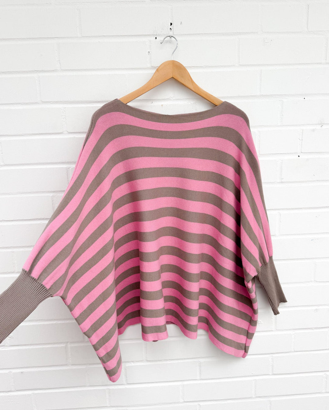 STREIFEN OVERSIZE BASIC STRICKPULLOVER - versch. Farben