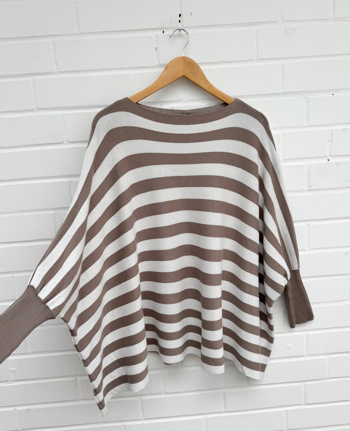 STREIFEN OVERSIZE BASIC STRICKPULLOVER - versch. Farben