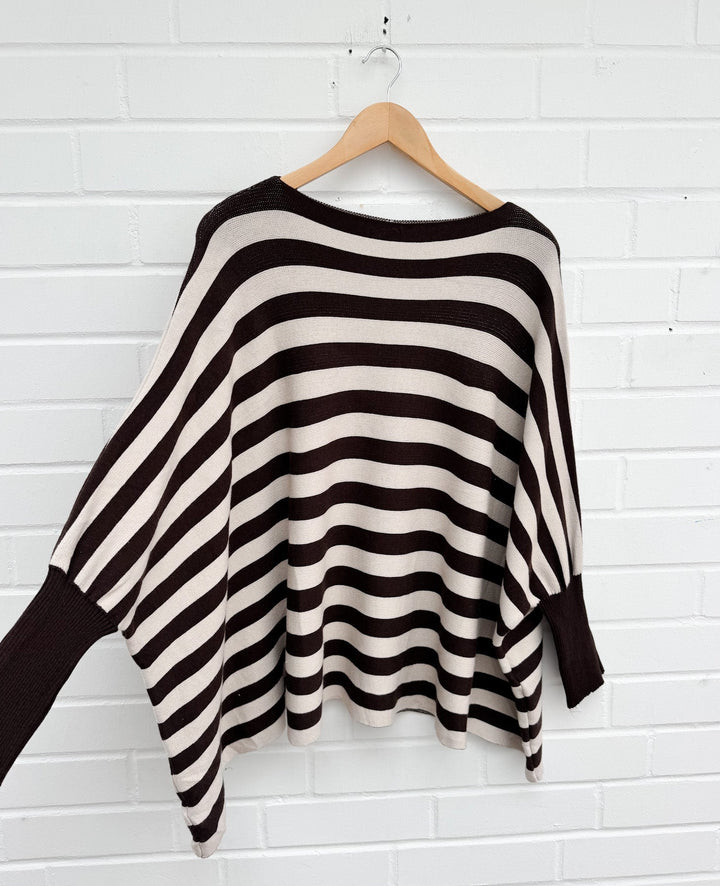 STREIFEN OVERSIZE BASIC STRICKPULLOVER - versch. Farben