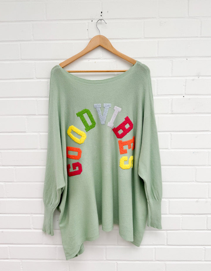 GOOD VIBES OVERSIZE BASIC PULLOVER - versch. Farben