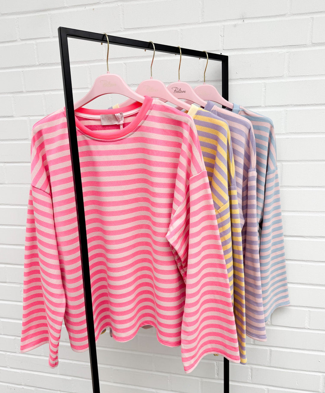 LOCKERES STREIFEN LANGARM SHIRT MON - versch. Farben