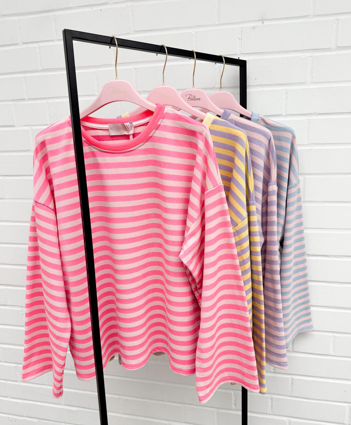 LOCKERES STREIFEN LANGARM SHIRT MON - versch. Farben