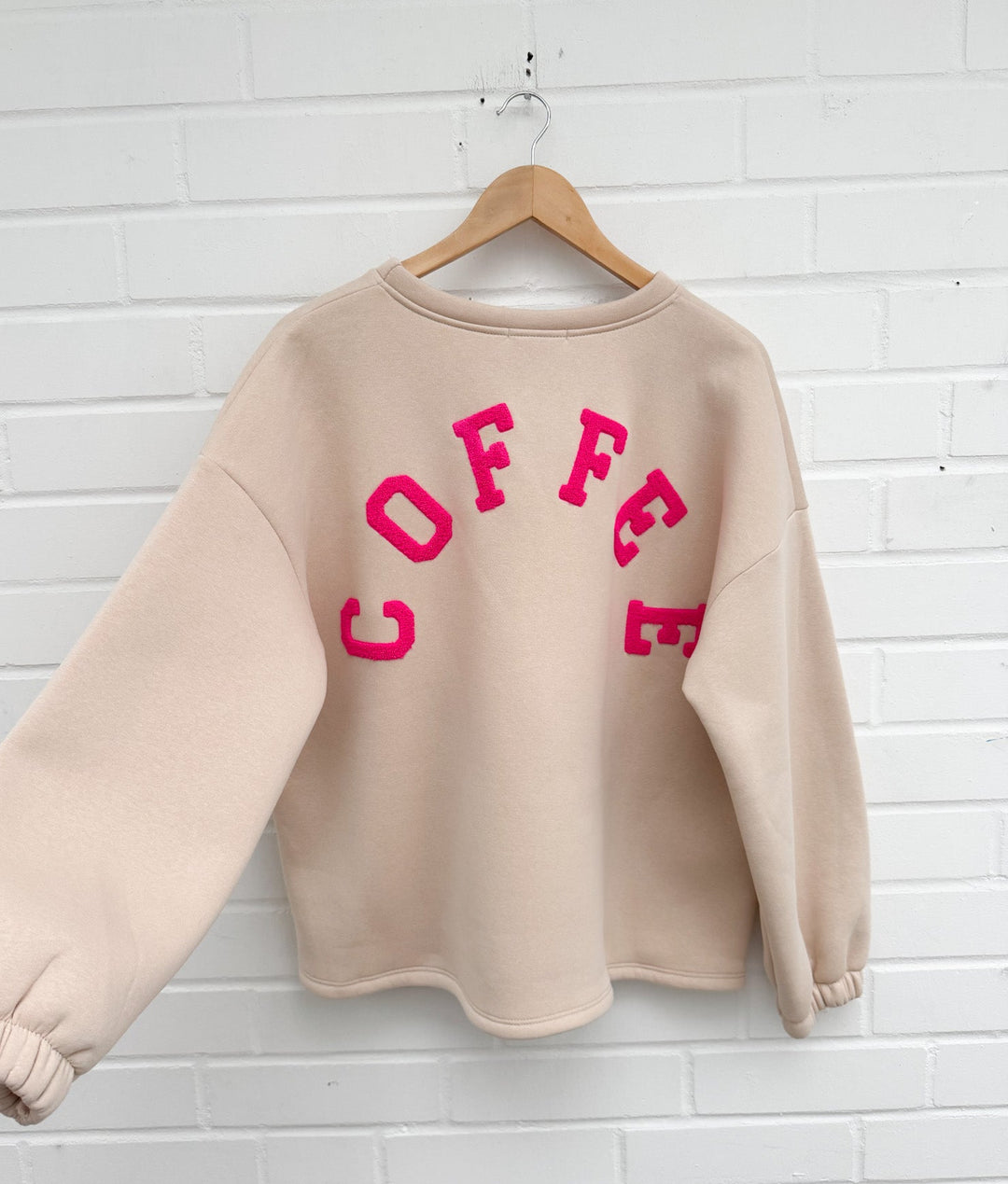 OVERSIZE SWEATSHIRT COFFEE - beige