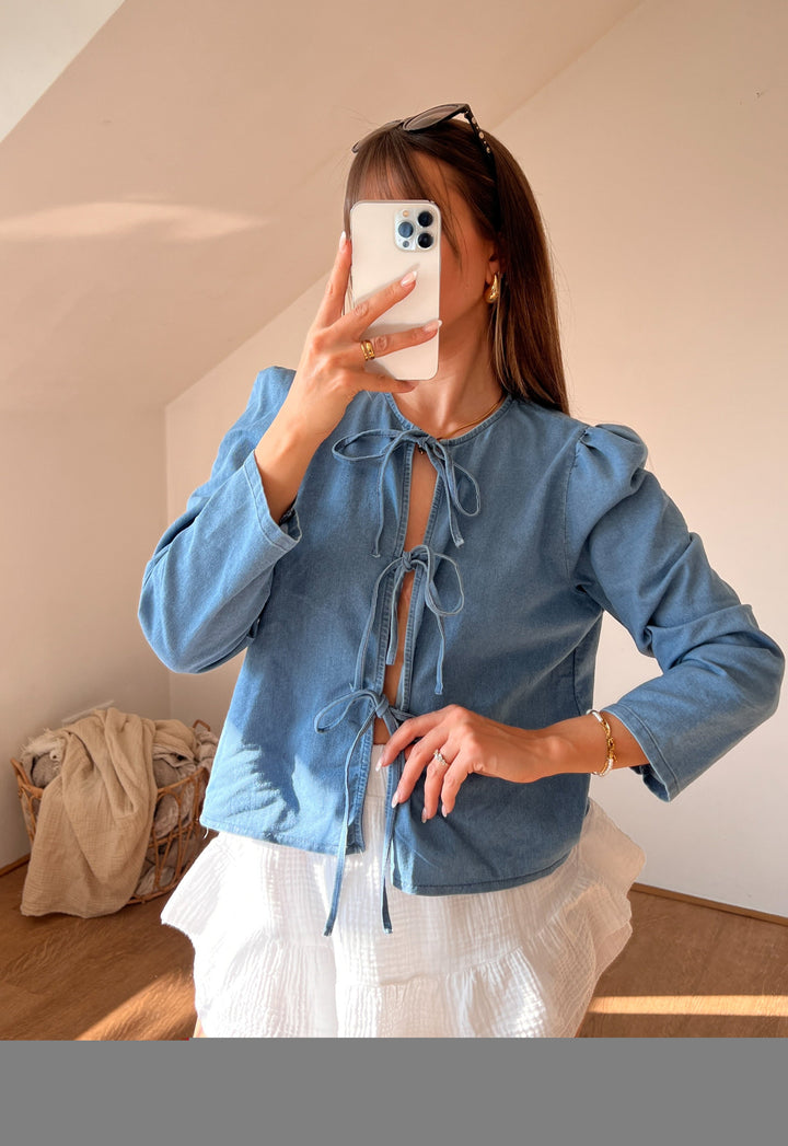 JEANS SCHLEIFEN BLUSE