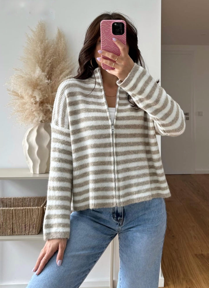 STREIFEN STRICKJACKE VANESSA - versch. Farben