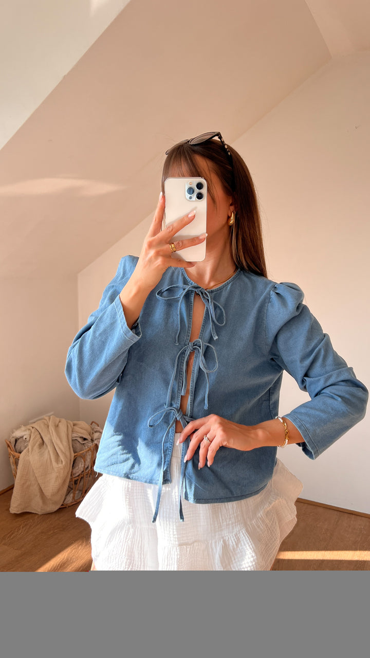 JEANS SCHLEIFEN BLUSE