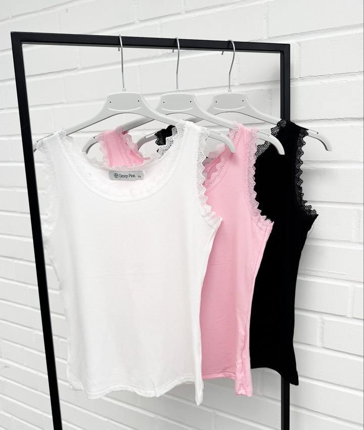 TOP EVI mit Spitze - versch. Farben