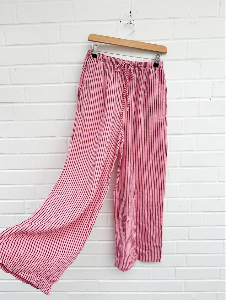 SMALL STREIFEN MUSSELIN HOSE - versch. Farben