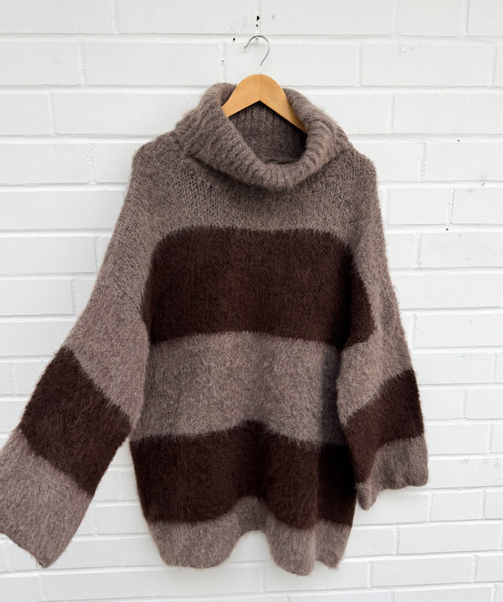 LONGPULLOVER COZY MIT STREIFEN - versch. Farben