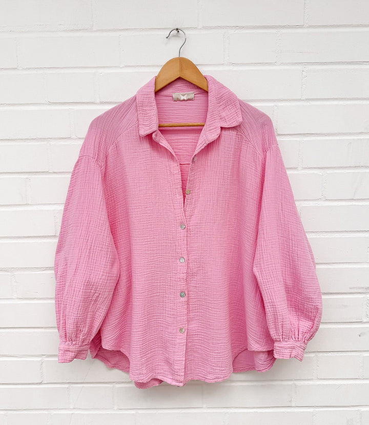 OVERSIZE MUSSELIN BLUSE - versch. Farben