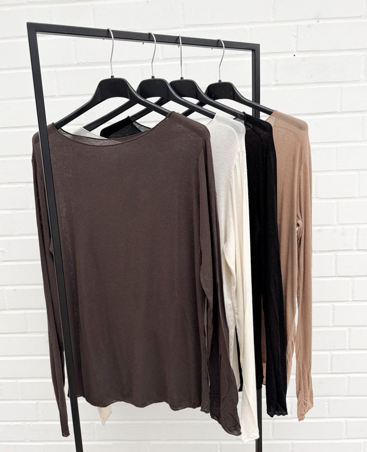 CURVY LONGSLEEVE KASCHMIR - versch. Farben