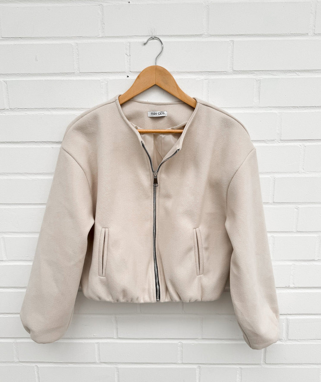 LEICHTE CROP BOMBER JACKE - beige