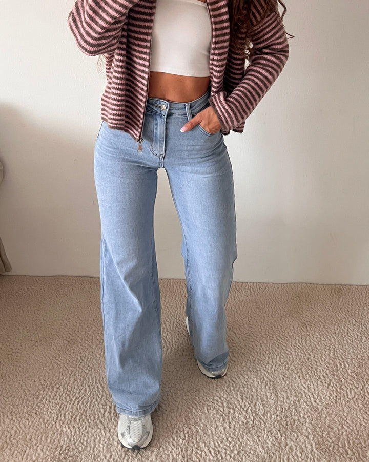LIGHT BLUE WIDE LEG JEANS