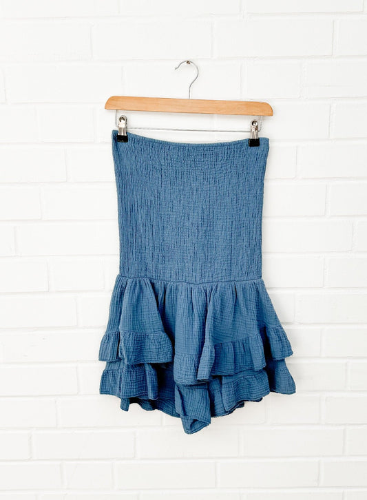 MUSSELIN OFF SHOULDER PLAYSUIT - blau