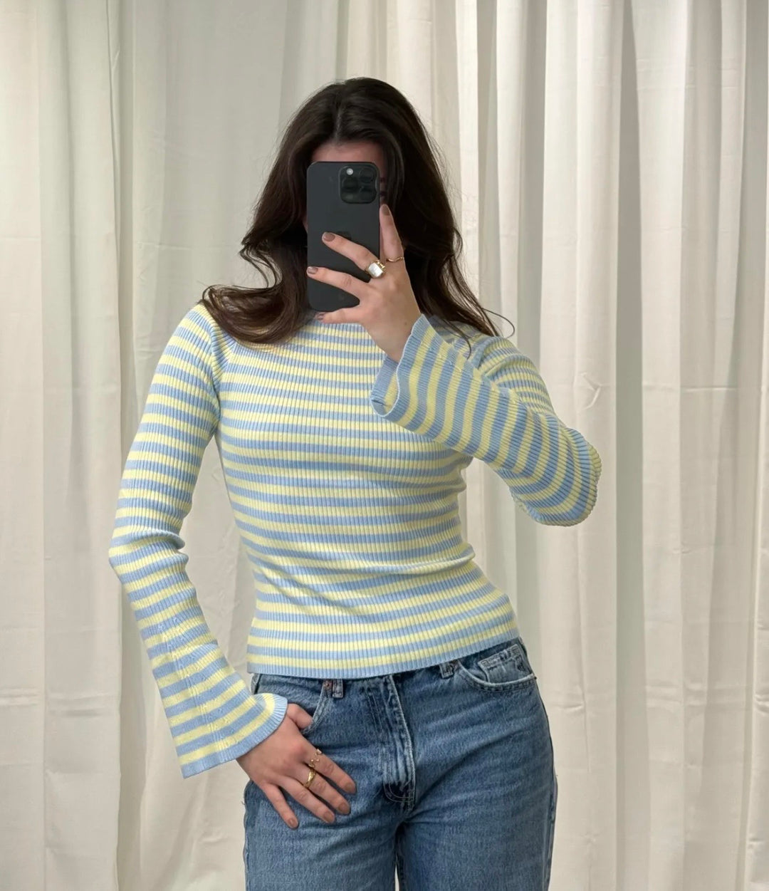 STREIFEN SHIRT LOVE mit ausgestellten Arm - versch. Farben