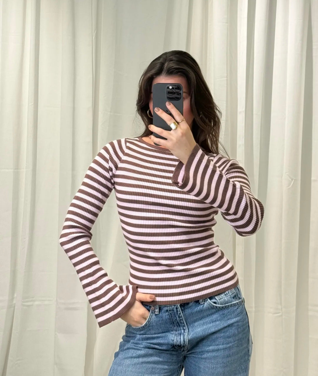 STREIFEN SHIRT LOVE mit ausgestellten Arm - versch. Farben