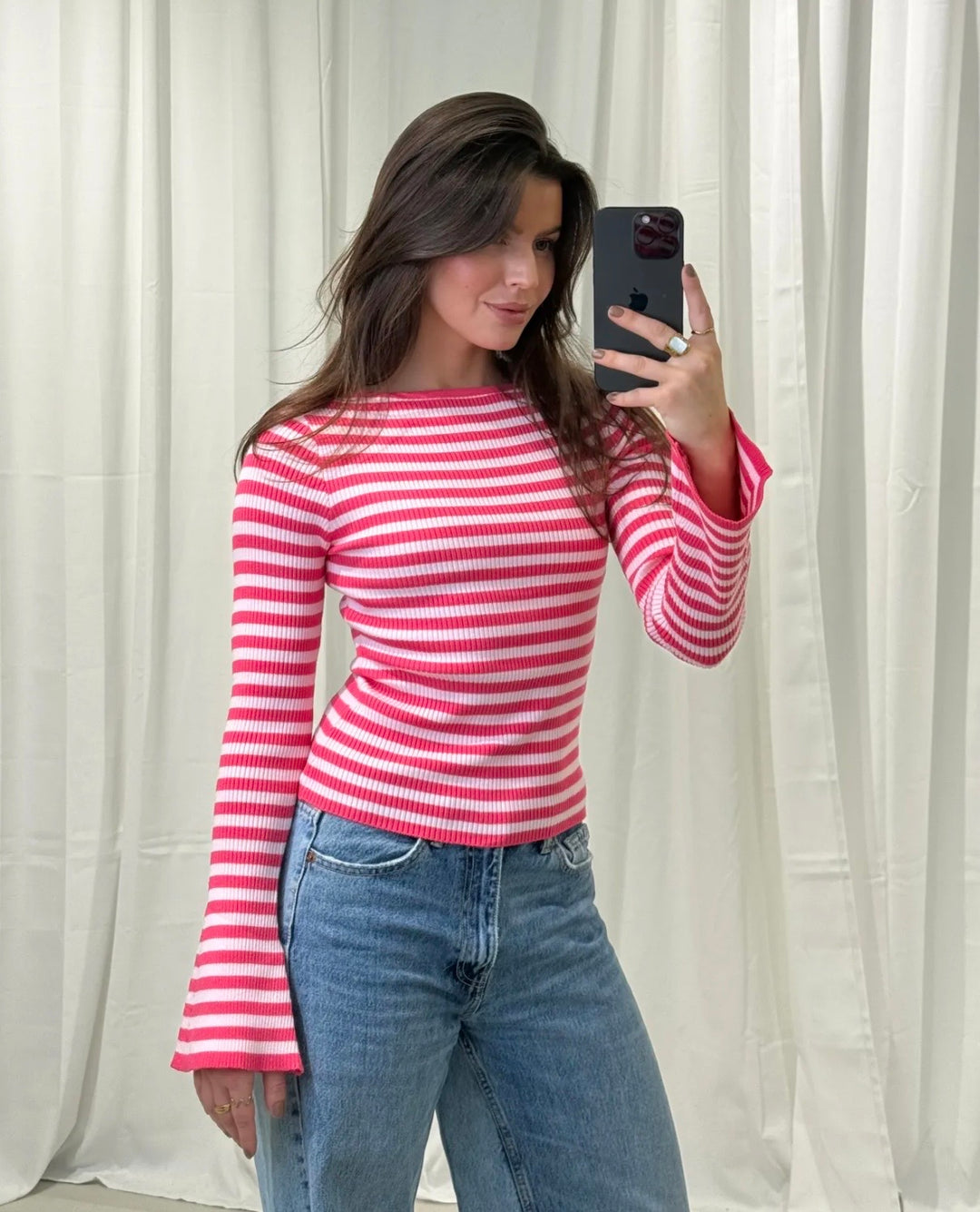 STREIFEN SHIRT LOVE mit ausgestellten Arm - versch. Farben