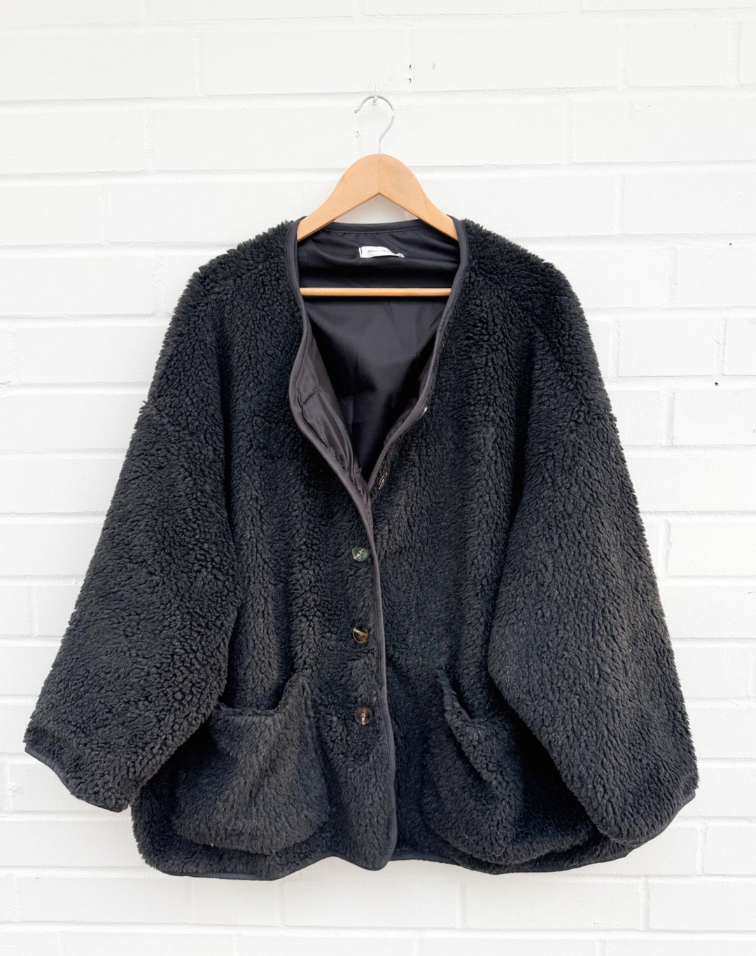 ULTRA OVERSIZE TEDDY JACKE - Dunkelgrau
