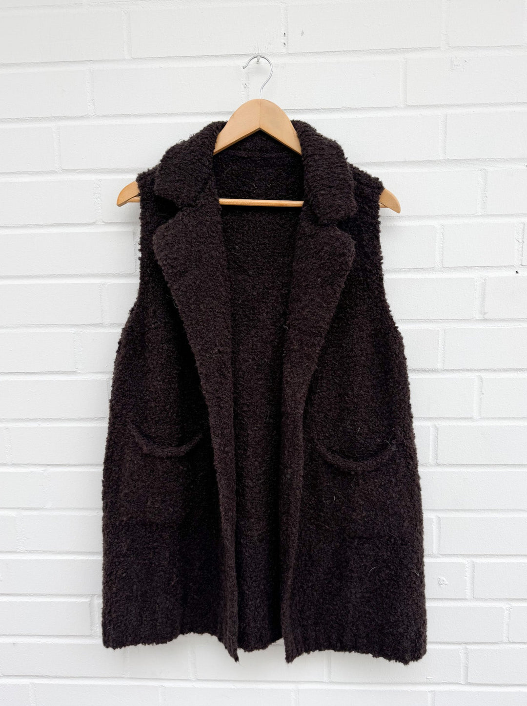 LANGE BOUCLE STRICKWESTE - versch. Farben