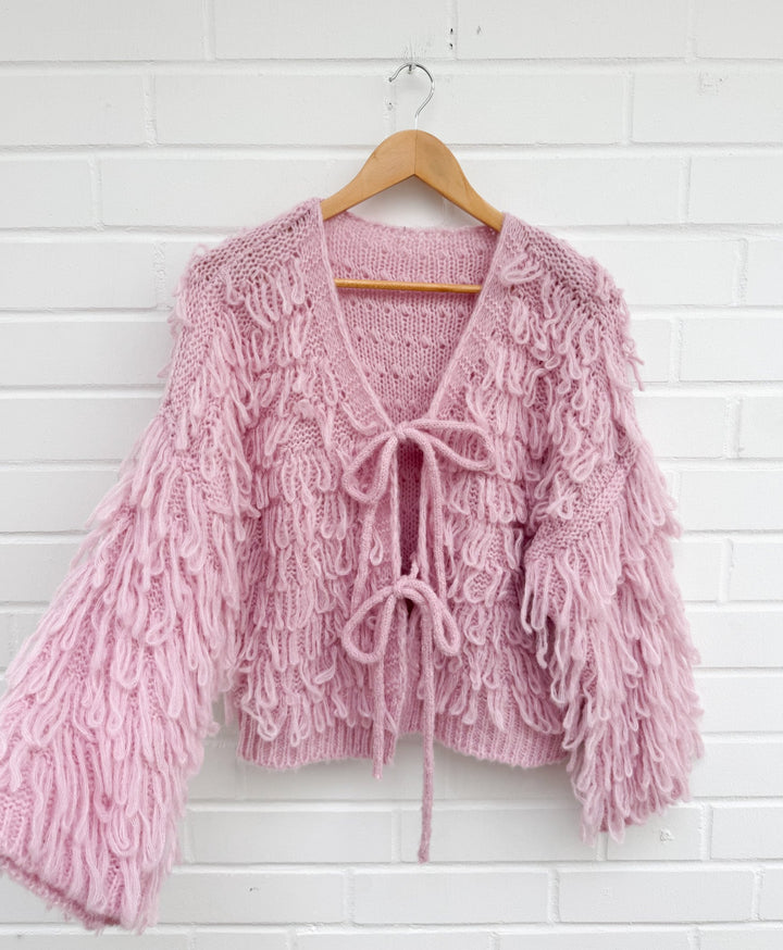 FRANSEN CARDIGAN mit Schleifen - rosa