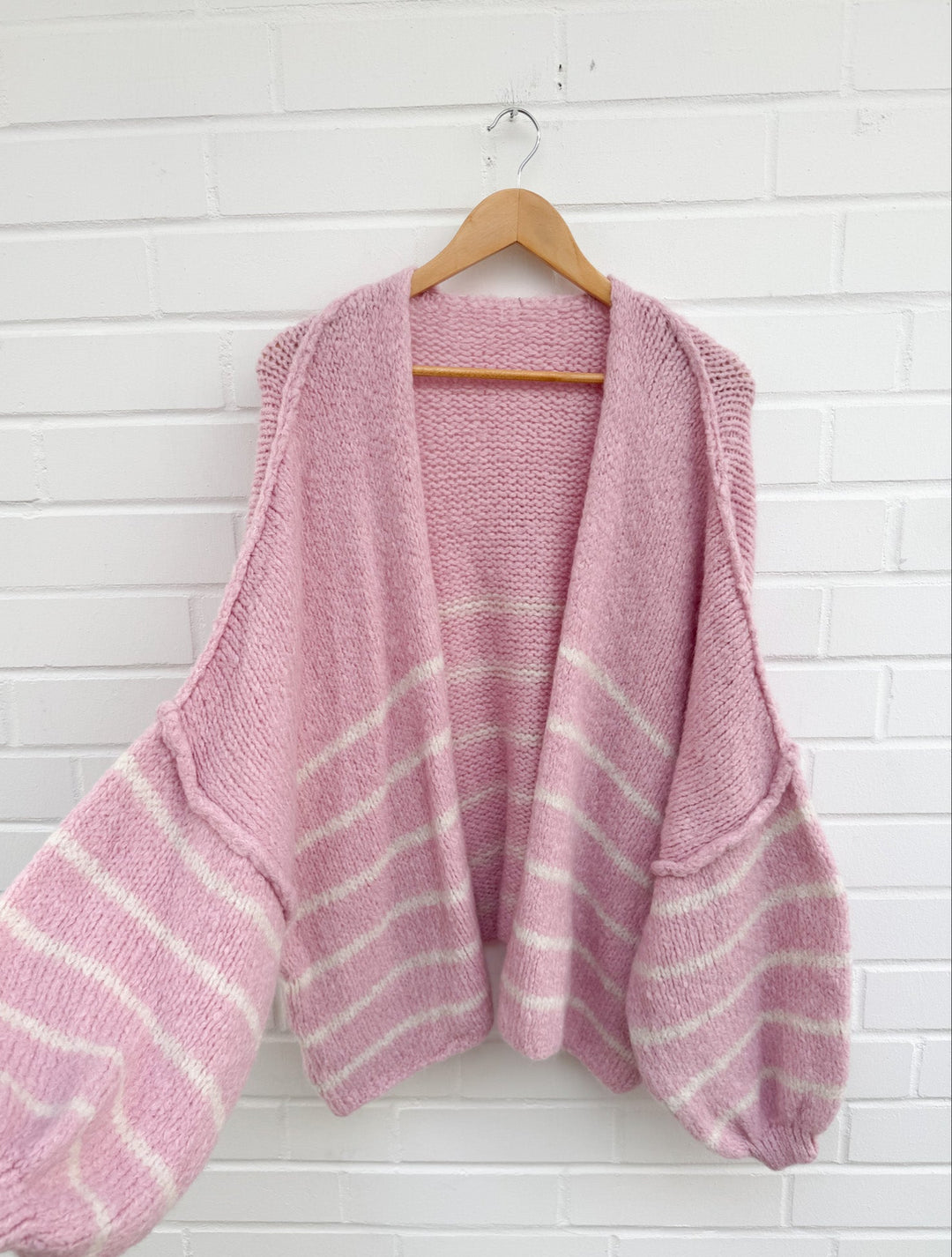 STREIFEN OVERSIZE STRICKJACKE MELLO - rosa