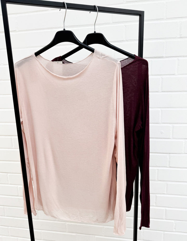 CURVY LONGSLEEVE KASCHMIR - versch. Farben
