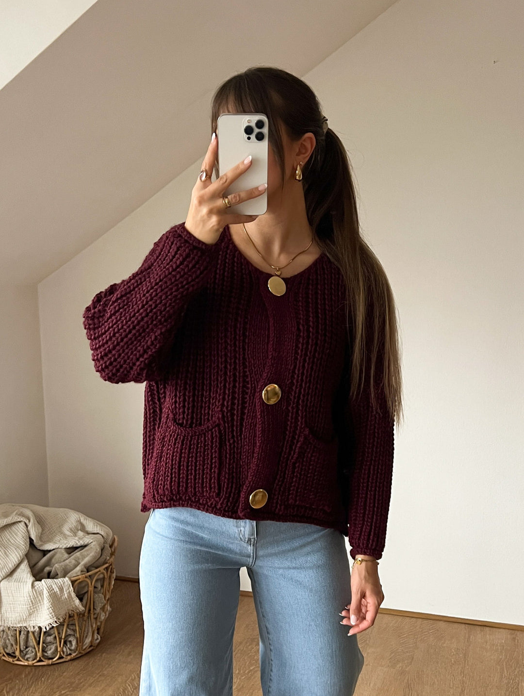 STRICKJACKE SORAH - Bordeaux (C5)